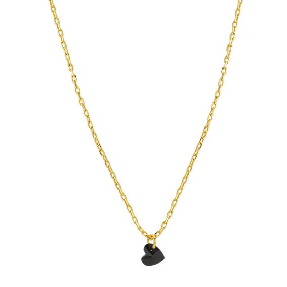 Mya Bay BLACK Crystal Heart Necklace