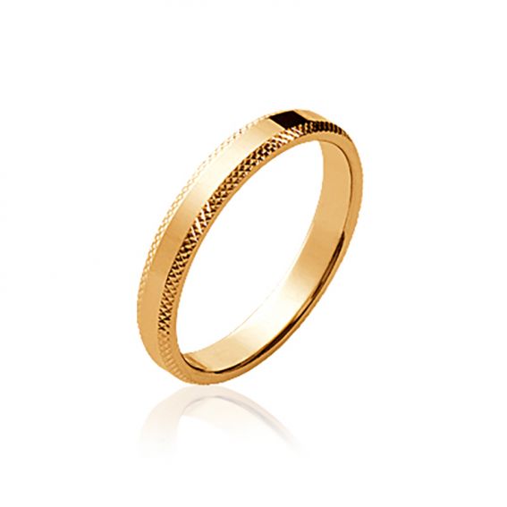 Bijou argent/plaqué or Chiseled gold plated wedding ring