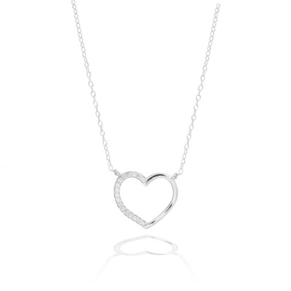 Collier coeur avec pierres - Bijoux en argent - Collier coeur