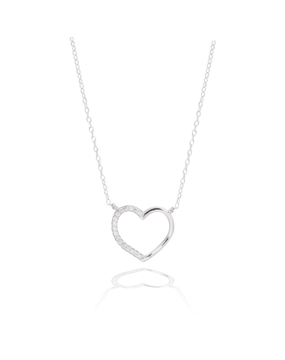 Collier coeur avec pierres - Bijoux en argent - Collier coeur