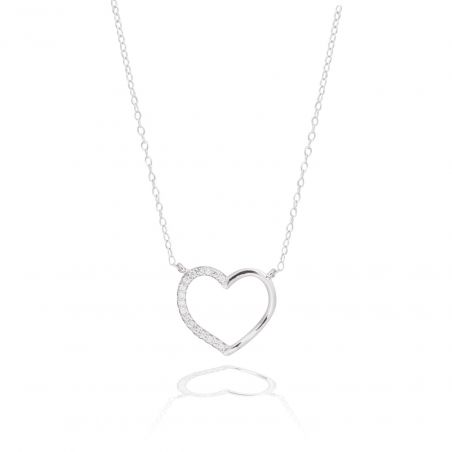 Collier coeur avec pierres - Bijoux en argent - Collier coeur