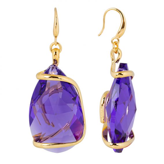 Andrea Marazzini Marazzini Big Drop Violet Short Earrings E1