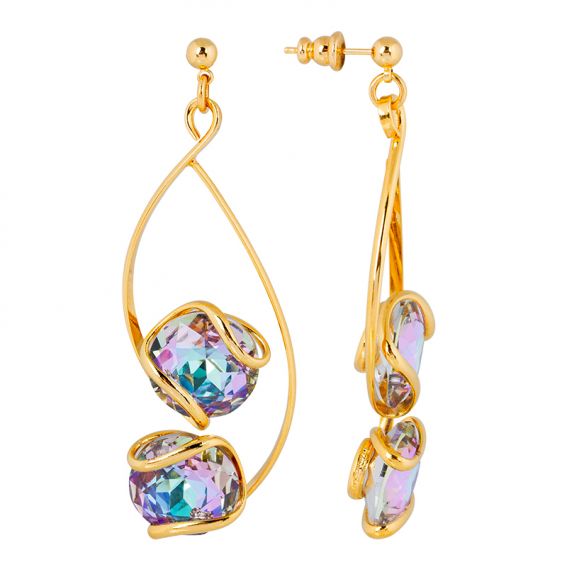 Andrea Marazzini Marazzini Andrea Boucles d'oreilles Cherry Vitral Light double cristal Swarovski