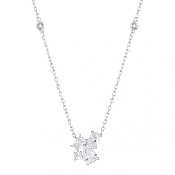 Bijou argent/plaqué or Collier pierre​ femme