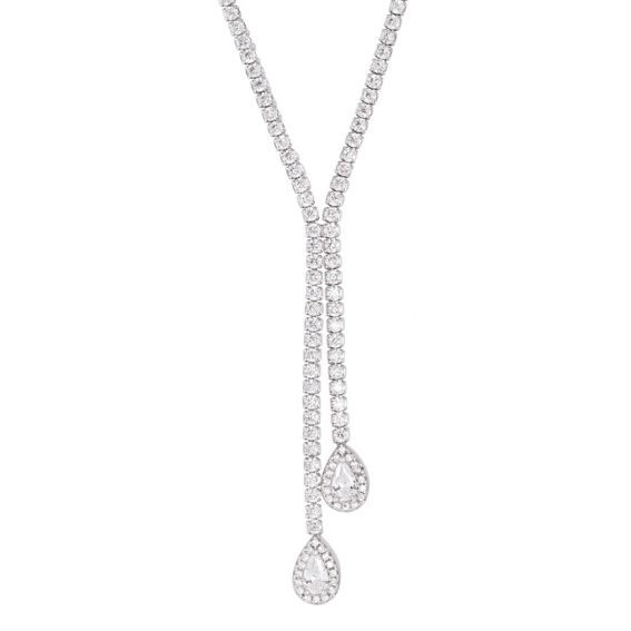 Bijou argent/plaqué or You and me necklace with drop stones