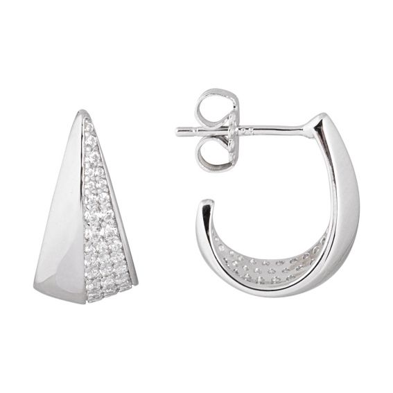 Bijou argent/plaqué or Women's creole half-stone earring