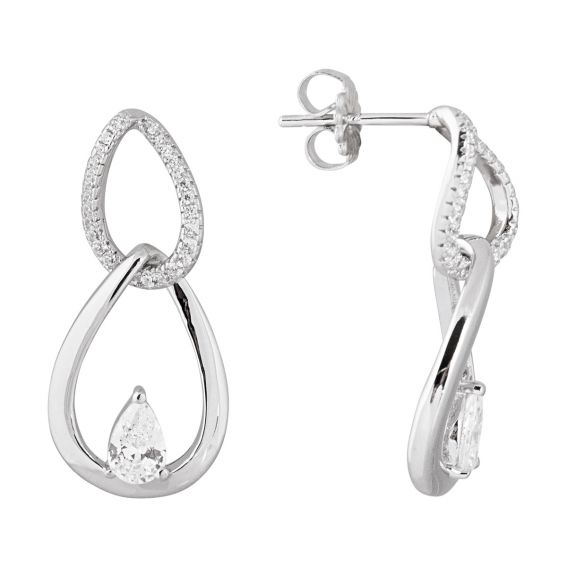 Bijou argent/plaqué or 925 silver double drop earrings