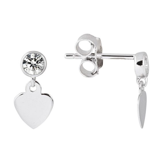 Bijou argent/plaqué or 925 silver dangling heart earring