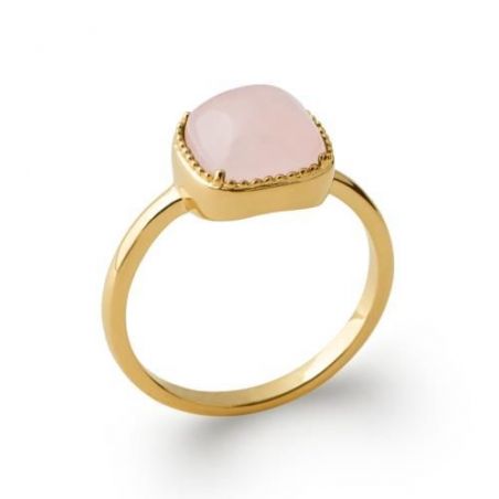 Bague pl-or 750 5mic quartz rose