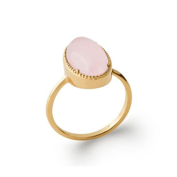 Bague pl-or 750 5mic quartz rose