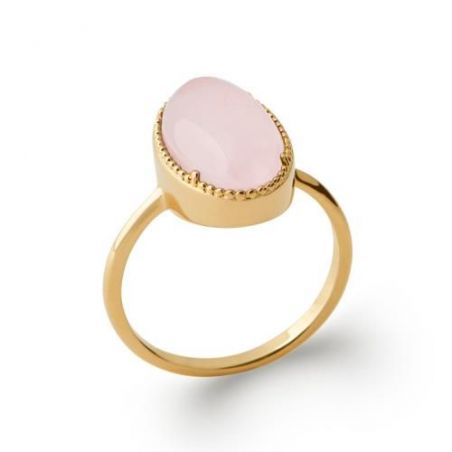 Bague pl-or 750 5mic quartz rose