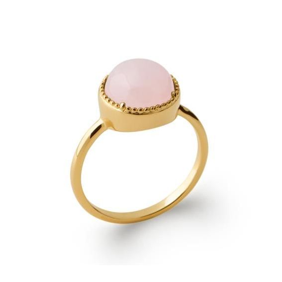 Bague pl-or 750 5mic quartz rose