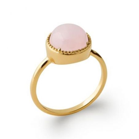 Bague pl-or 750 5mic quartz rose