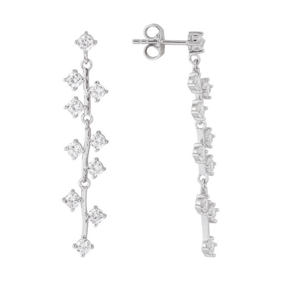 Bijou argent/plaqué or Boucle d oreille longue​ branche