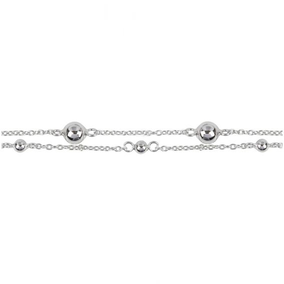 Bijou argent/plaqué or Bracelet argent pas cher femme​ boules double rangs