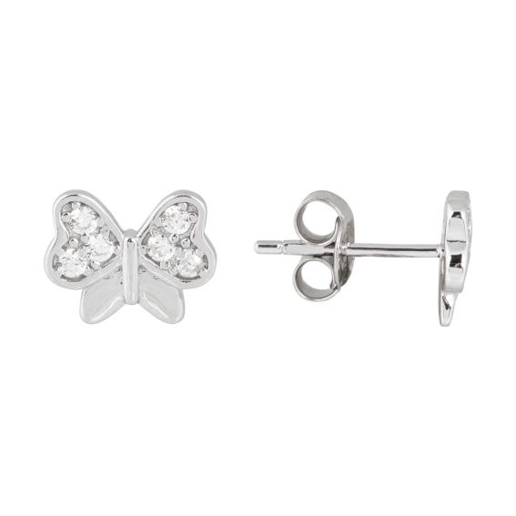 Bijou argent/plaqué or Boucle d oreille papillon​ argent