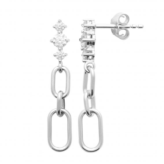 Bijou argent/plaqué or Silver mesh earring