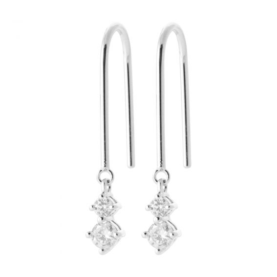 Bijou argent/plaqué or Women's silver dangling earring