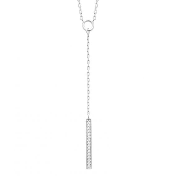 Bijou argent/plaqué or Collier barre verticale​ argent