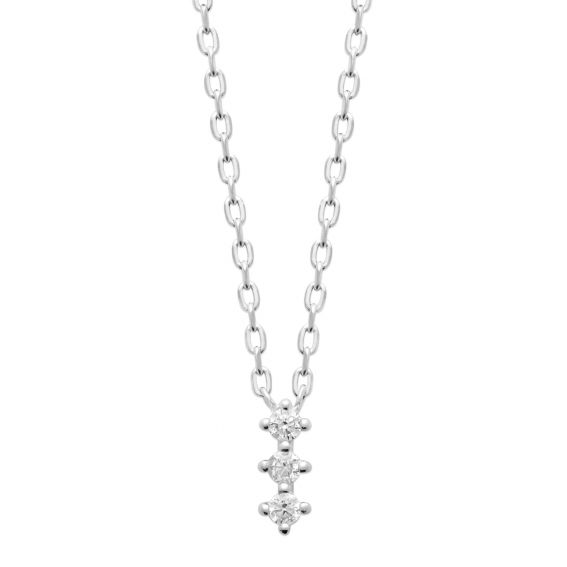 Bijou argent/plaqué or Collier 3 pierres​ argent