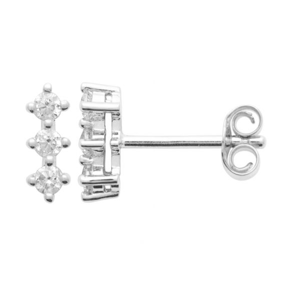 Bijou argent/plaqué or Boucle d'oreille trio​ argent