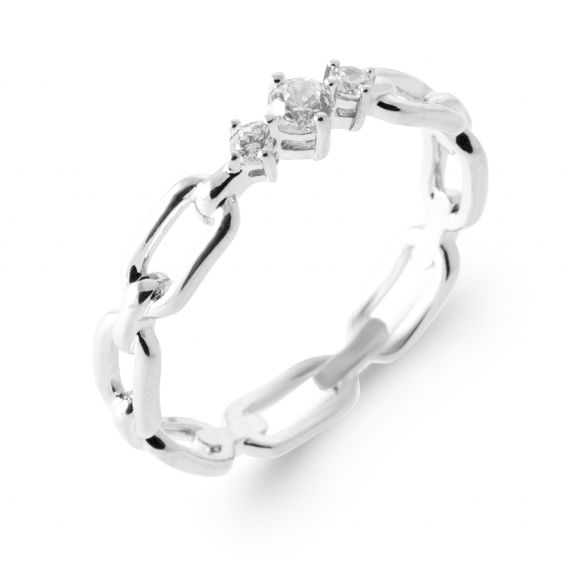 Bijou argent/plaqué or Women's silver mesh ring