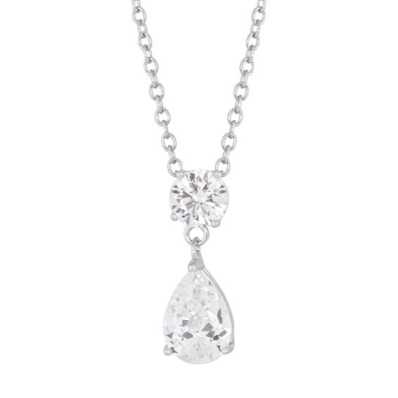 Bijou argent/plaqué or Collier pierre​ goutte femme