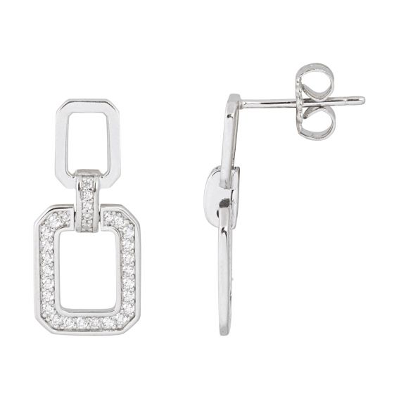 Bijou argent/plaqué or Women's silver mesh earring