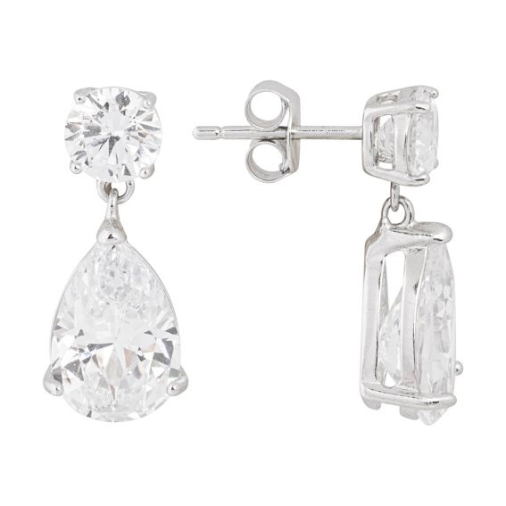 Bijou argent/plaqué or Women's drop stone earrings