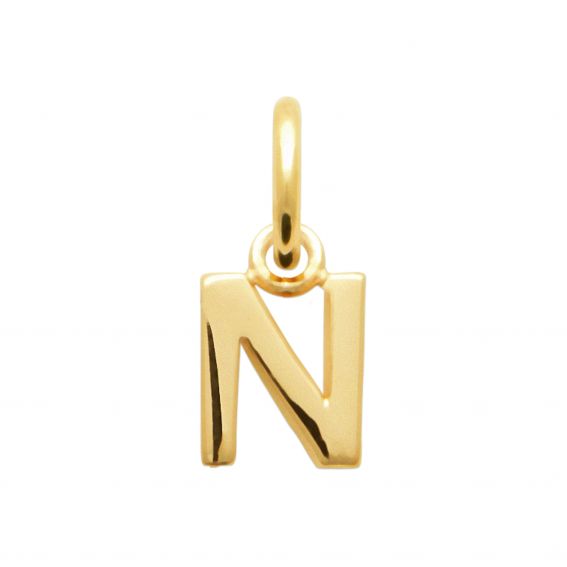 Bijou argent/plaqué or Letter N pendant