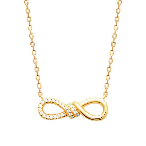 Bijou argent/plaqué or Collier infini​ doré femme