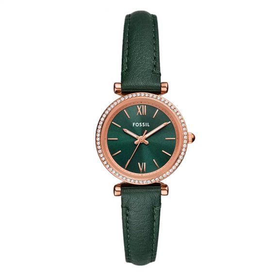 Fossil Fossil Carlie leren dameshorloge ES5370