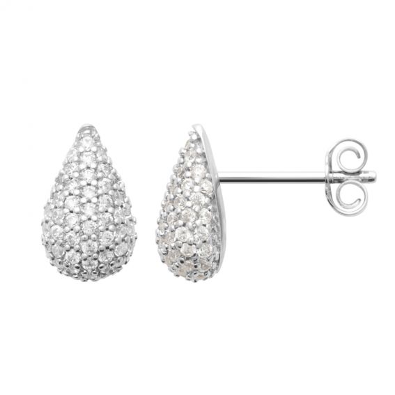 Bijou argent/plaqué or Boucle d oreille goutte d eau​ argent