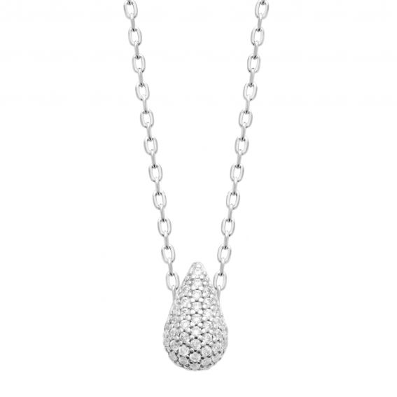 Bijou argent/plaqué or Bijou goutte​ collier argent empierré