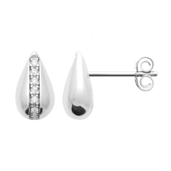 Bijou argent/plaqué or Boucle d'oreilles gouttes d'eau​ zirconium