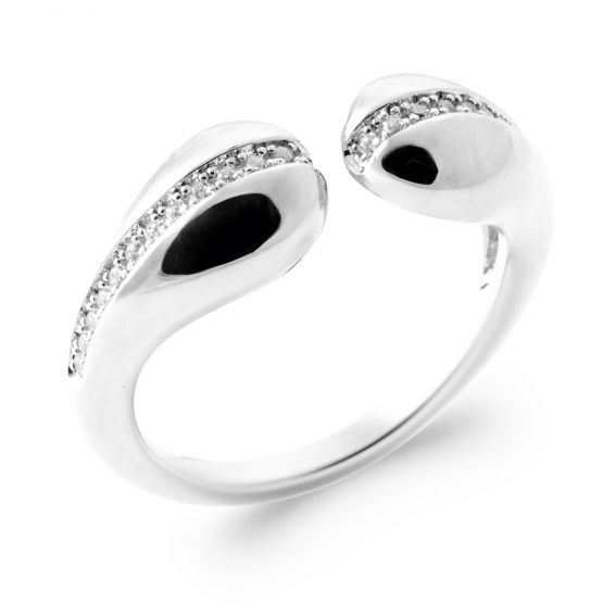 Bijou argent/plaqué or Bague goutte d'eau argent 925