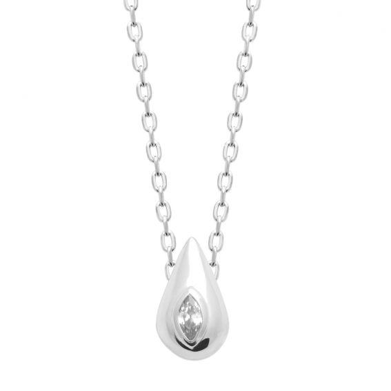 Bijou argent/plaqué or Collier goutte d'eau​ argent