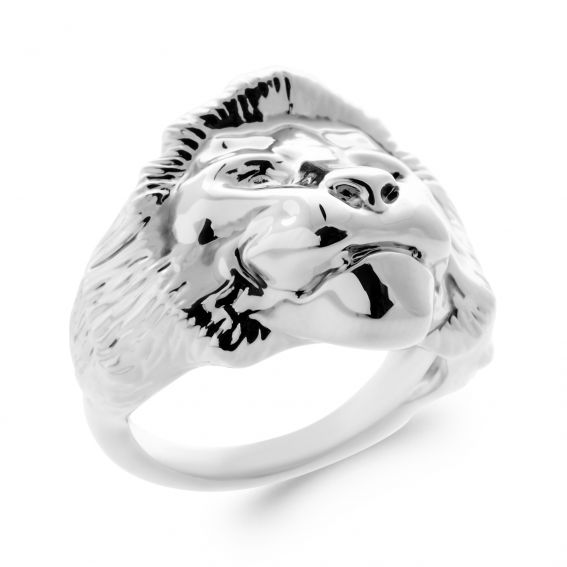 Bijou argent/plaqué or Silver lion signet ring