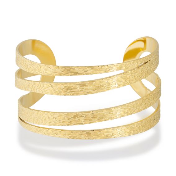 Bijou argent/plaqué or Wide gold bangle bracelet