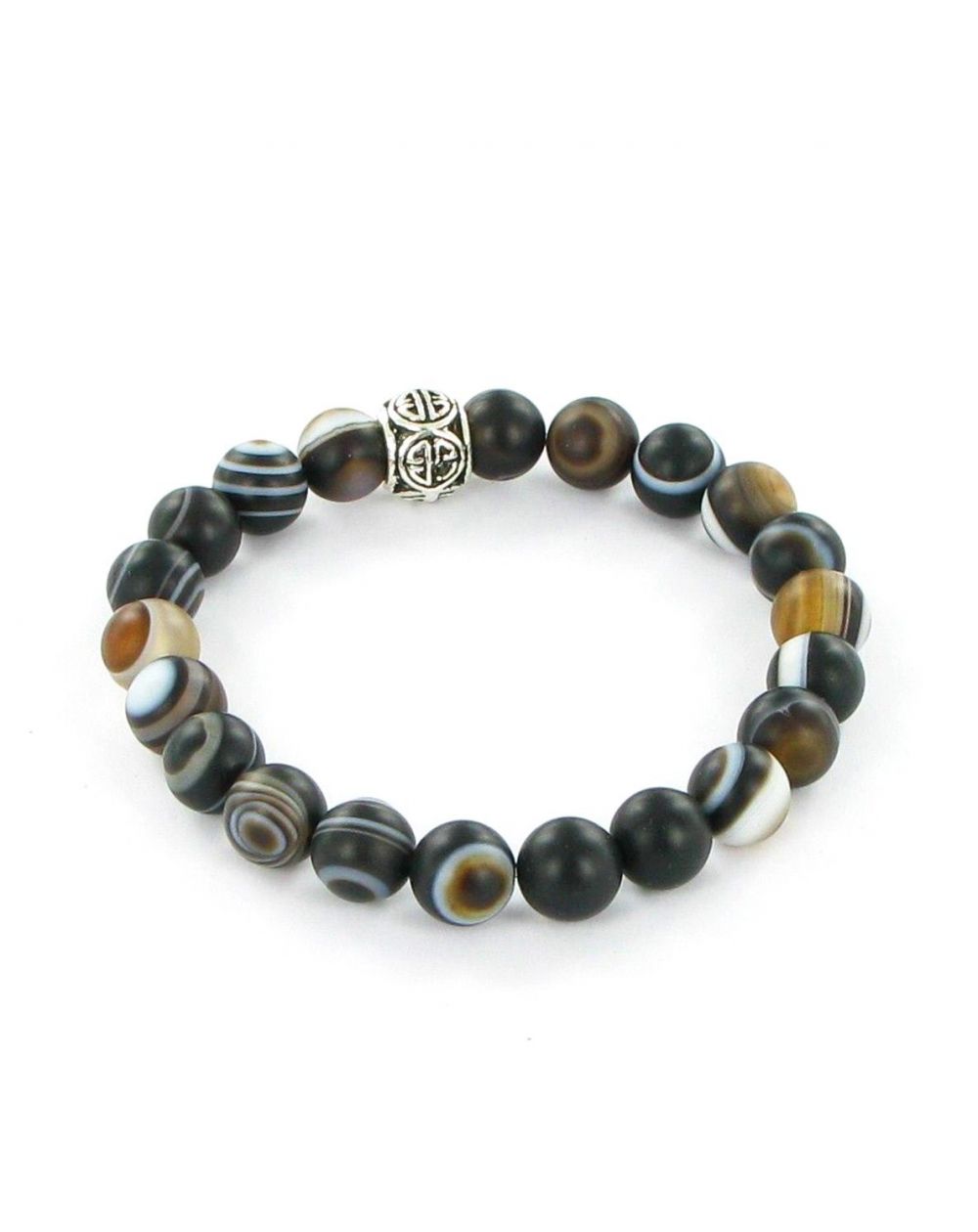 Göshö - [Soothing] Agate matte black eye - Armband Gosho