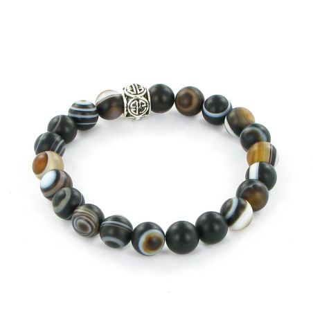 Göshö - [Soothing] Agate matte black eye - Armband Gosho