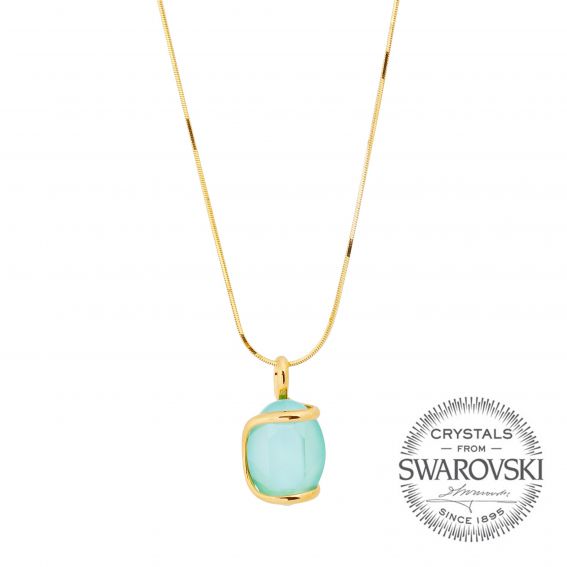 Collier Andrea Marazzini - Bijou ovale cristal Swarovski menthe