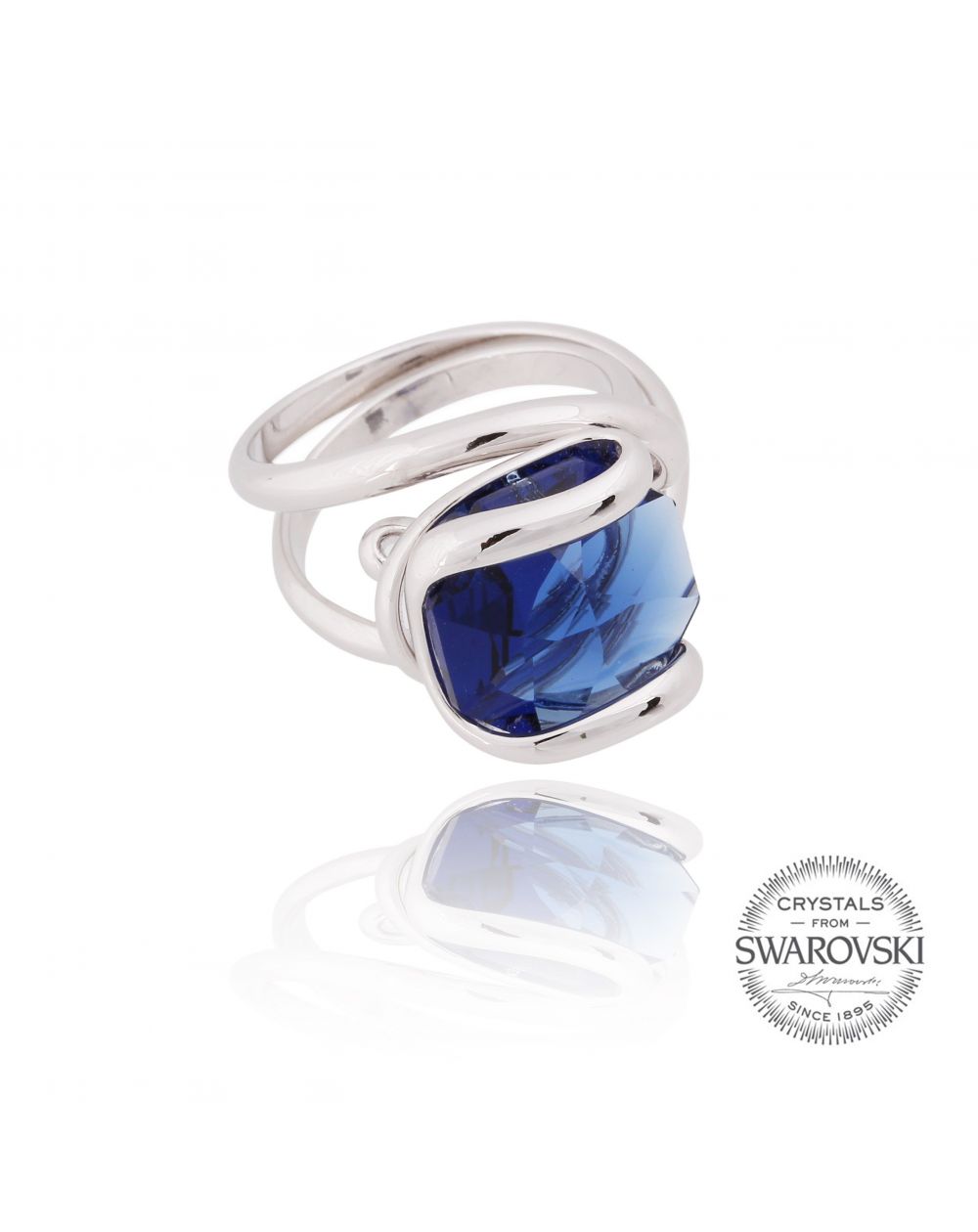 Andrea Marazzini bijoux - Bague cristal Swarovski bleu foncé