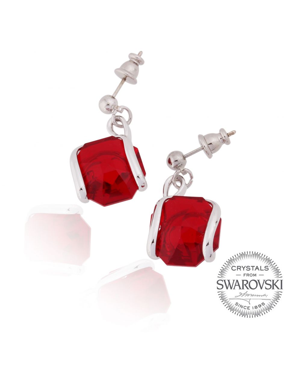 Marazzini - Oorbellen Swarovski kristal rood siam