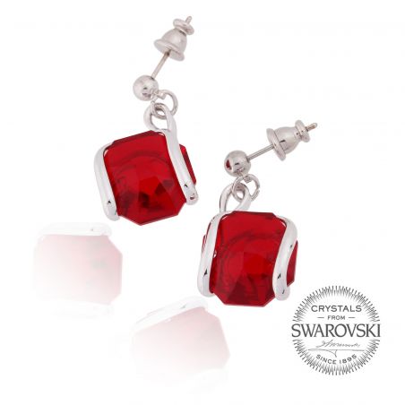 Marazzini - Oorbellen Swarovski kristal rood siam