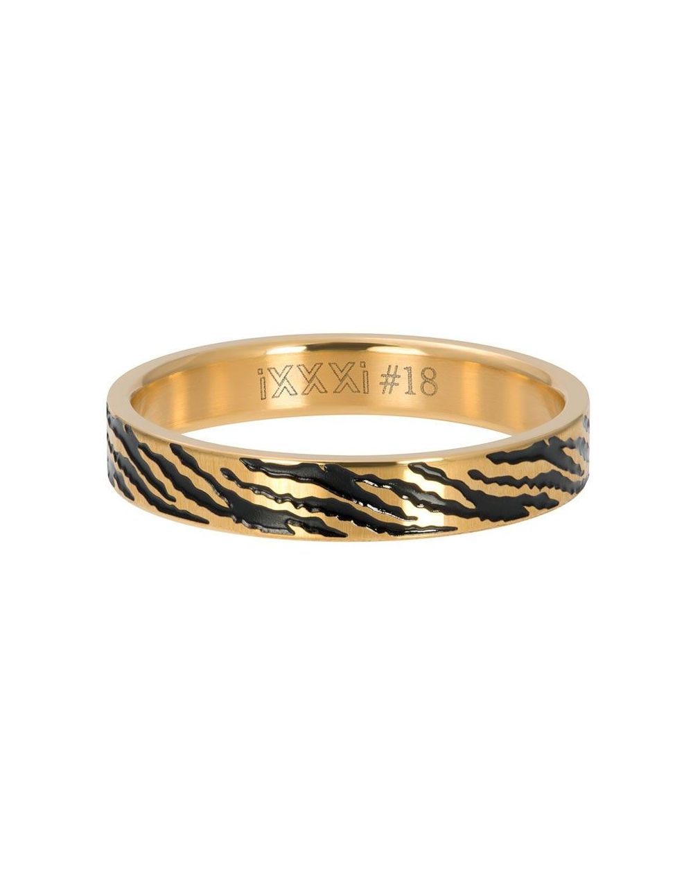 Anneau couvrant iXXXi zèbre doré 4mm R5501-05 - Bijoux marque iXXXi