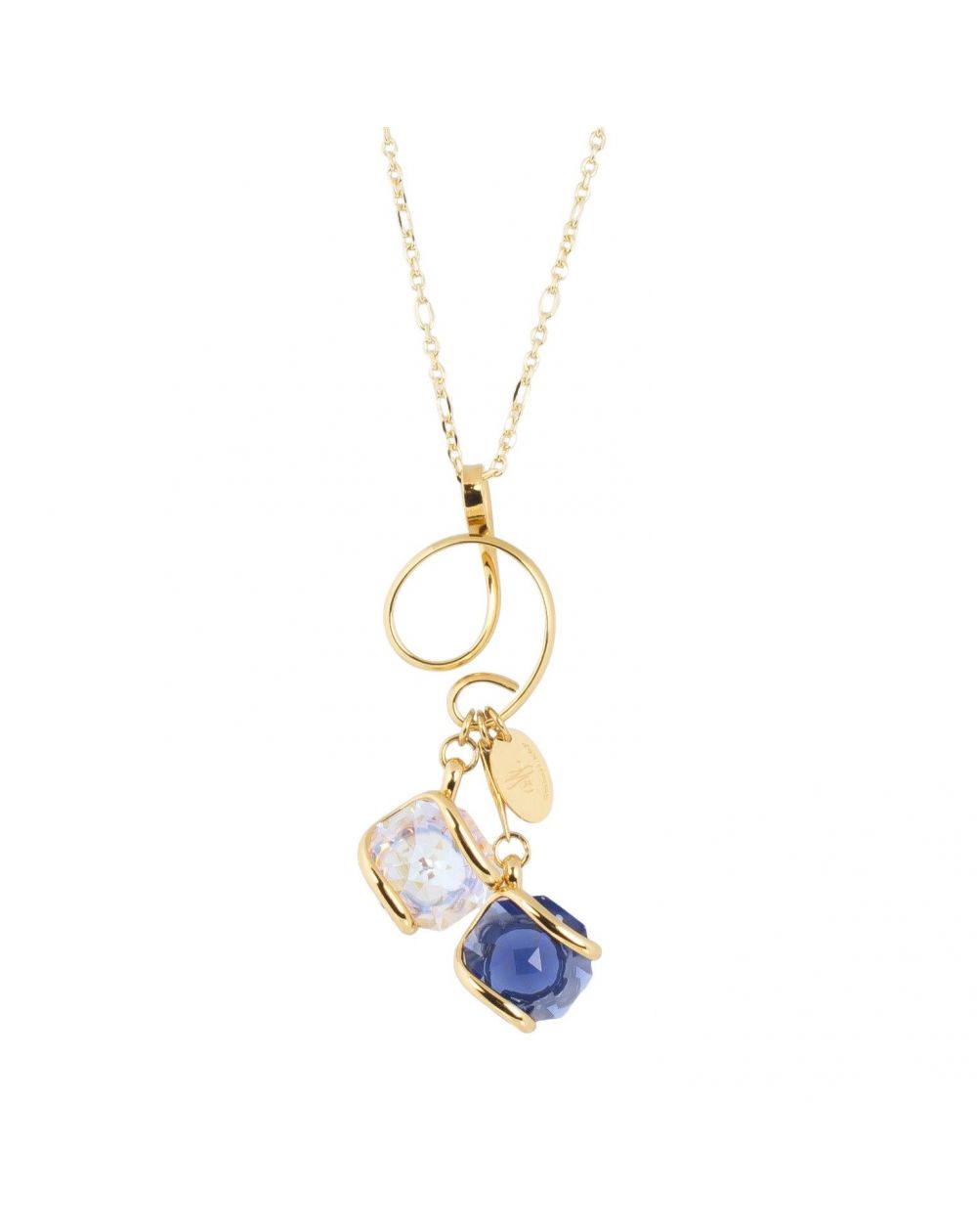 ovale Swarovski munt kristal ketting