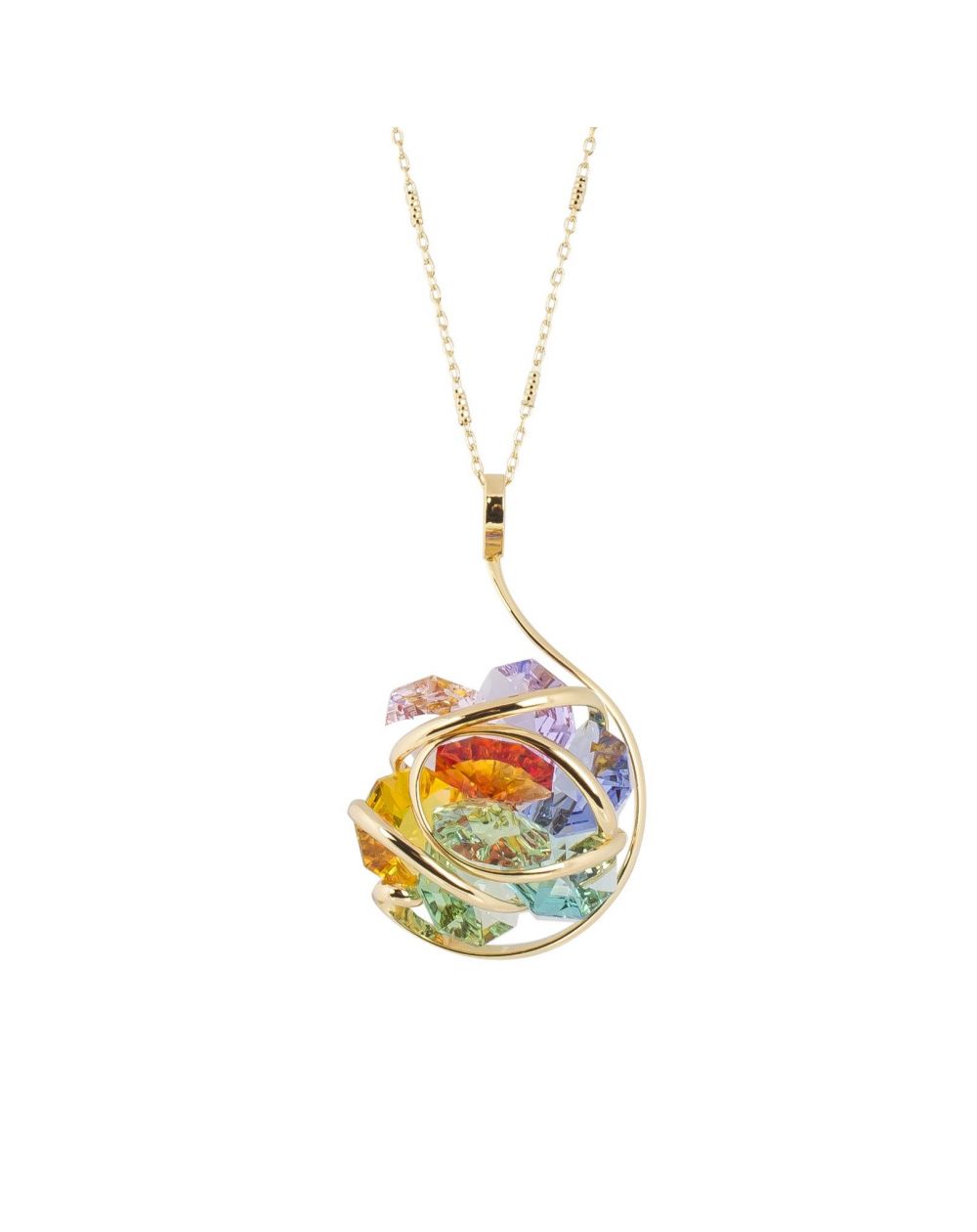 ovale Swarovski munt kristal ketting