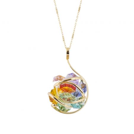 ovale Swarovski munt kristal ketting