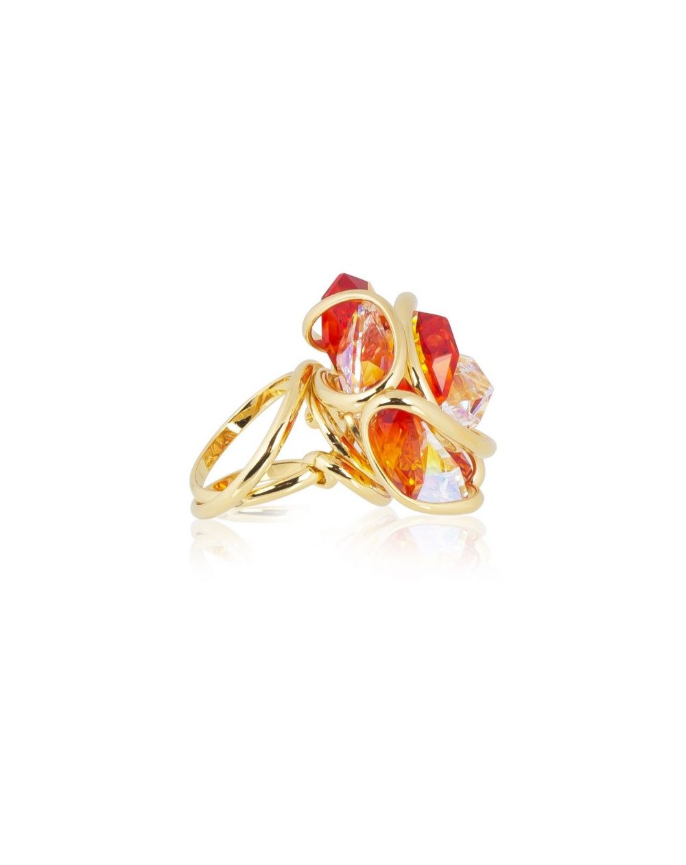 Andrea Marazzini - Bague cristal Swarovski Flower F49 Fire Opal/AB